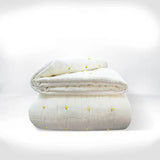 Plus-Stitch Linen Bed Coverlet