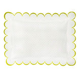 Allena 400TC Cotton Scallop Embroidery Sateen Microcheck Pillow Sham