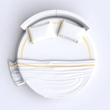 400TC Cotton Double Embroidery Sateen Solid Round Duvet Cover Set