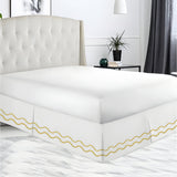 400TC Cotton Double Wavy Embroidered Tailored Bed Skirt