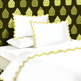400TC Cotton Sateen Triple Scallop Embroidery Duvet Cover Set