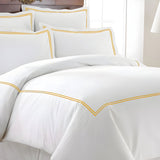 500TC Cotton Double Embroidery Sateen Solid Duvet Cover Set