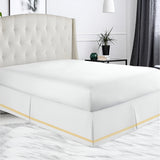 400TC Sateen Solid Cotton Double Embroidered Tailored Bed Skirt