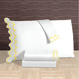 400TC Cotton Sateen Double Scallop Embroidery Pillowcases (Set Of 2)