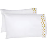 400TC Double Wavy Embroidered Cotton Pillowcases (Set of 2)