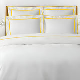 400TC Embroidery & Border Cotton Sateen Solid Duvet Cover Set