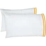 400TC Embroidery & Border Cotton Sateen Solid Pillowcases (Set Of 2)