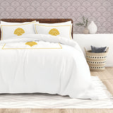 Leafy Embroidered Cotton Sateen Duvet Cover Set