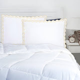 400TC Reverse U Shape Embroidery Cotton Solid Pillow Sham