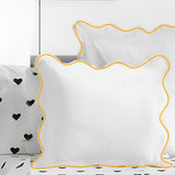 400TC Cotton Scallop Embroidery Sateen Solid Euro Sham