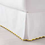 400TC Sateen Solid Cotton Scallop Embroidery Tailored Bed Skirt