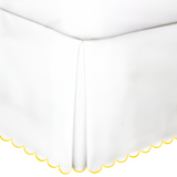 Allena 400TC Sateen Solid Cotton Scallop Embroidery Tailored Bed Skirt