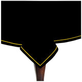 Single Embroidery Border Sateen Cotton Solid Table Cloth - Black