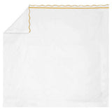 400TC Cotton Scallop Embroidery & Border Sateen Solid Top Sheet