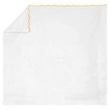 400TC Cotton Scallop Embroidery Sateen Solid Top Sheet