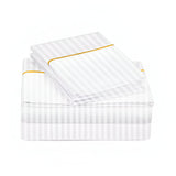 400TC Single Embroidery Sateen Stripe Cotton Sheet Set