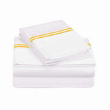 500TC Cotton Double Embroidery Sateen Solid Sheet Set