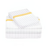 400TC Double Embroidery Sateen Stripe Cotton Sheet Set