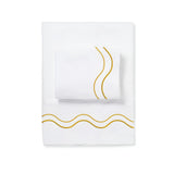 Double Wavy Embroidered Cotton Sheet Set