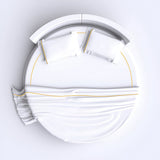 400TC Single Embroidery Sateen Solid Cotton Round Sheet Set