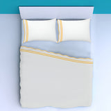 400TC Wavy Embroidery & Border Cotton Sateen Solid Sheet Set