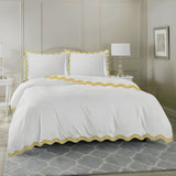 400TC Cotton Sateen Triple Scallop Embroidery Duvet Cover Set