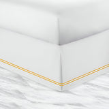 400TC Sateen Solid Cotton Double Embroidered Tailored Bed Skirt