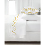 Double Wavy Embroidered Cotton Sheet Set