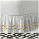 400TC Cotton Double Wavy Embroidered Gathered Bed Skirt