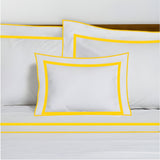 400TC Embroidery & Border Cotton Sateen Solid Duvet Cover Set