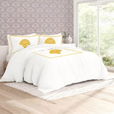 Leafy Embroidered Cotton Sateen Duvet Cover Set