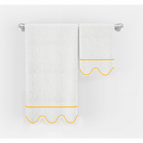 Scalloped & Border Embroidered Bath Towels (Set of 2)