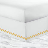 400TC Sateen Solid Cotton Triple Embroidered Tailored Bed Skirt
