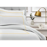400TC Cotton Double Embroidery Sateen Microcheck Duvet Cover Set
