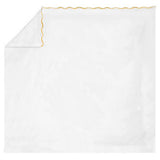 400TC Cotton Scallop Embroidery Sateen Solid Sheet Set