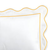 400TC Cotton Scallop Embroidery & Border Sateen Solid Duvet Cover Set