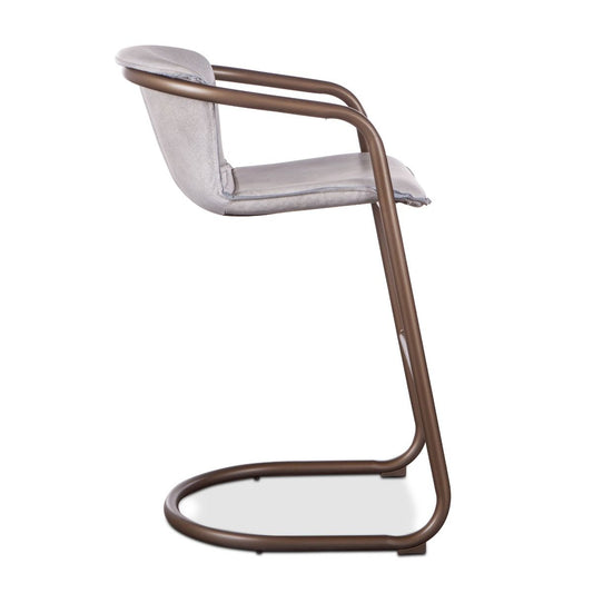 Portofino 22" Bar Chair in Vintage White Leather