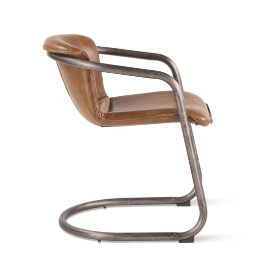 Portofino 22" Dining Chair in Berham Chestnut Leather