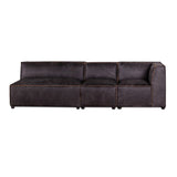Portofino Loft Three Piece Sectional Sofa in Antique Ebony Leather