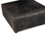 Portofino Loft Sectional Ottoman in Antique Ebony Leather