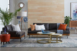 Portofino Industrial 94" Sofa in Morocco Black Leather
