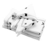 Embroidered Cloth Napkins - Black