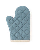 Linen oven mitt (1 pcs) in Gray blue