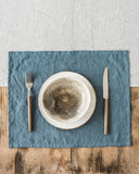 Gray blue linen placemat set of 2