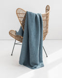 Gray blue waffle throw blanket
