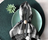 Cotton Napkins - Plaid Cloth Napkins