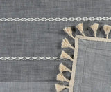Gray Striped Tablecloth with Tassel