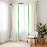 400TC Cotton Sateen Classic Embroidery Cotton Curtain (Set Of 2)