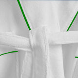 Shawl Collar Cotton Bath Robe with Border Embroidery