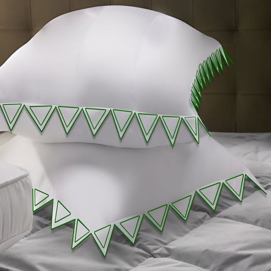 Ashley 400TC Cotton Traingle Embroidery Sateen Solid Euro Pillow Sham